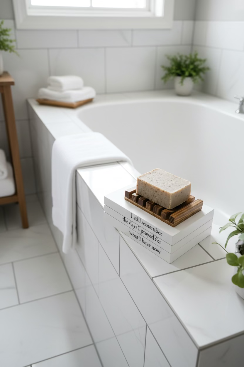 Rustic wooden soap dish